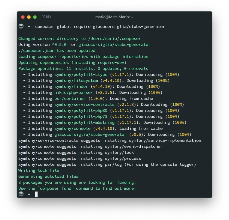 Install the generate-stubs command globally