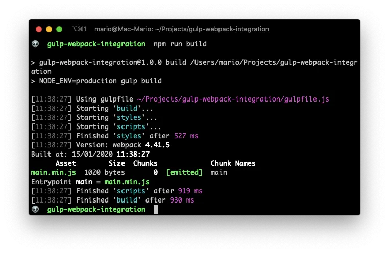 Npm run build without any warning