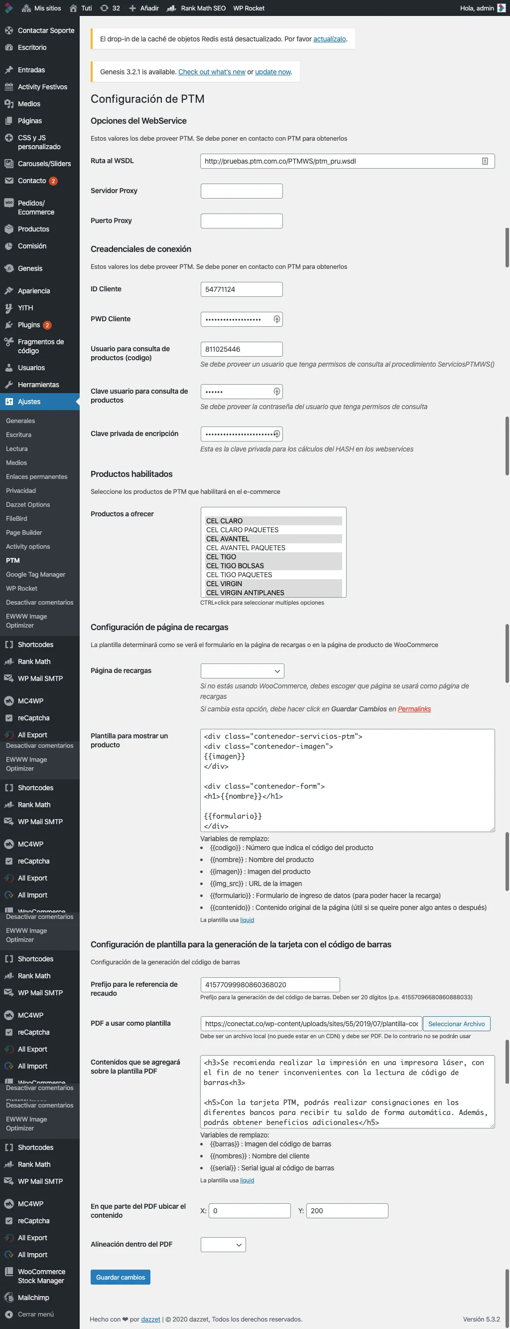 Settings Page